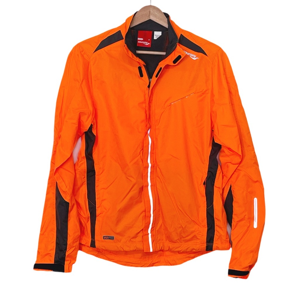 Saucony Women’s Small Sonic HDX Vizipro Light Up Running Jacket In Bright Orange